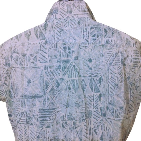 Vintage 80s Aloha Shirt Handmade 'My Hubby' L/XL Pocket Lapel Tropical Abstract - Picture 11 of 11